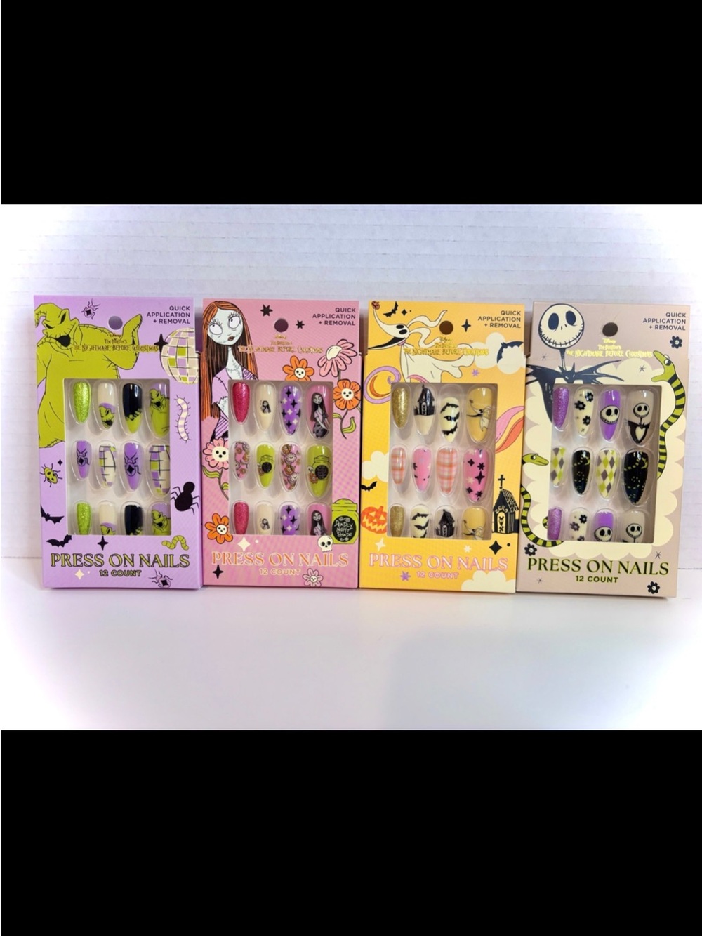 Lot of 4 Disney Nightmare Before Christmas Nail Set Halloween Jack Sally Oogie